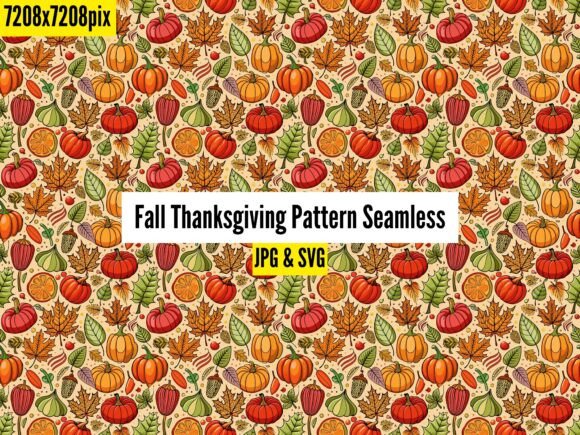 20 Fall Thanksgiving Seamless Patterns