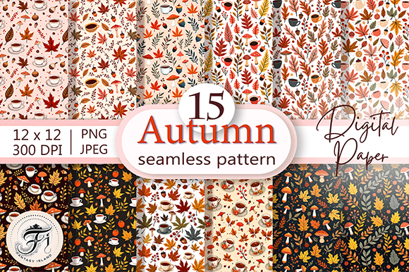 Autumn Digital Paper Seamless Bundle №2: A Comprehensive Guide to Seasonal Design Assets