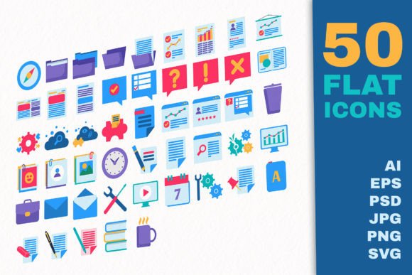 Business Documents Flat Icons: Streamlining Modern Digital Workflows