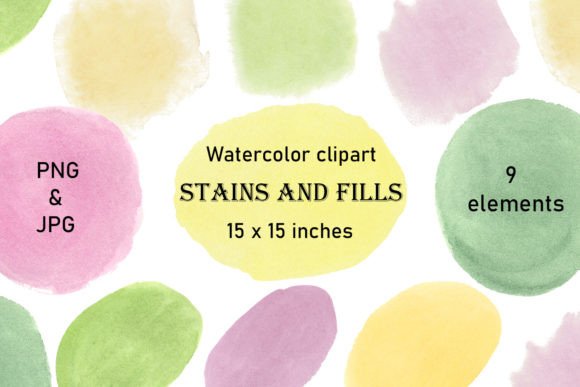 Circle Filling Stain Watercolor Clipart