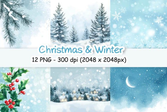 Pastel Christmas Winter Backgrounds