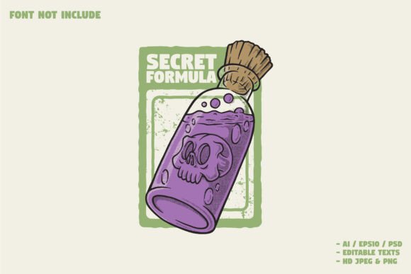 Unleash Your Brand’s Potential with the Retro Skull Inside the Bottle Template