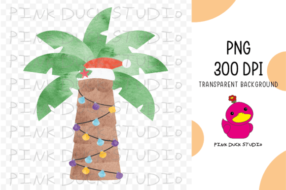 Watercolor Palm Tree Christmas in July