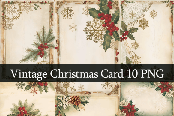Watercolor Vintage Christmas Postcards